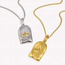 E.B.belle Archway Sign Sun's Radiance Divine Bird Stainless Steel Pendant Necklace Vintage Style Tarnish Free Jewelry For Women