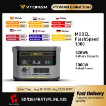 VTOMAN FlashSpeed 1000 estación de energía portátil 2000W 828Wh LiFeP04 batería para viajes de tienda de campaña al aire libre