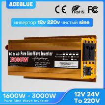 Inversor 12v 220v onda sinusoidal pura 1600W-3000W transformador convertir convertidor de enchufe multifunción inversor de coche