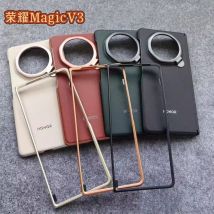 Luxury Business Phone Cover For Honor Magic V3 5G Premium Leather Bracket Case For Magic V3 Shockproof Slim Shell With Kickstand