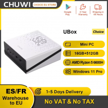 CHUWI UBox Mini PC AMD Ryzen 5 6600H 16GB DDR5 512GB SSD Windows 11 Pro 4K 144Hz Decording WiFi 6 BT 5,2 extender M.2 1T * 2 650g