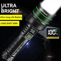 Najpotężniejsza latarka LED z długim zasięgiem Zoomable latarka kempingowa wbudowana bateria 26650 latarnia taktyczna dużej mocy na zewnątrz