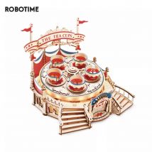 Robotime Rokr Tilt-A-Whirl The Tea Cup Amusement Park Series Building Toy compleanno regali di natale per bambini bambini Puzzle in legno 3D