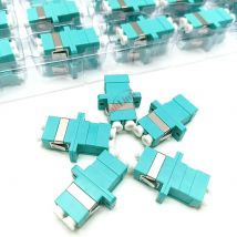 10pcs Optical Fiber Connector LC To LC UPC Duplex OM3 Coupler Plug Female Adapter Keystone 2 Ports LC-LC For Telecom Network