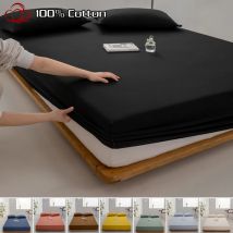 Lenzuolo con angoli in morbido cotone, coprimaterasso singolo, matrimoniale, king size, queen size, con fascia elastica, lenzuolo 100/120/150/180/200