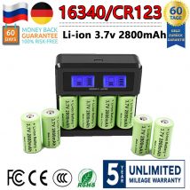 2800mah wiederauf ladbare 3,7 V Li-Ion Batterien cr123a Batterie lcd Ladegerät für Arlo Überwachungs kamera für cr123a Batterie