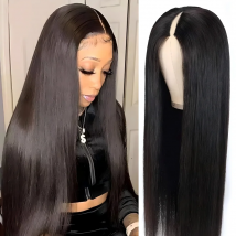 Parrucche con parte a V Parrucche per capelli umani brasiliane diritte per donne nere Aggiorna parrucche con parte a U Nessuna cucitura senza colla Densità 220%