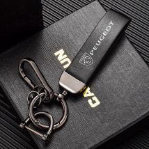 Leather Car Keychain Key Ring Pendant Gift For Peugeot 206 307 308 3008 207 208 407 508 2008 5008 107 106 205 4008 301 Accessory