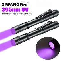 395 nm UV-Taschenlampe, UV-Taschenlampe mit Stiftclip, tragbar, violettes Licht, Haustier-Urin, Skorpion-Detektor, UV-Lampe, Verwendung AAA-Batterien