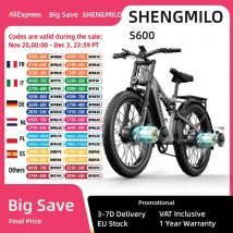 Shengmilo S600 bicicletta elettrica per adulti 2000W E-Mountain ebike da uomo con due motori, batteria 48 v840wh, bici elettrica per pneumatici grassi da 26"