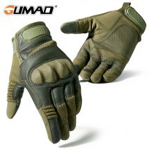 Guanti tattici in pelle PU Touch Screen Hard Shell Full Finger caccia all'aperto escursionismo combattimento softair guida guanti da bicicletta da uomo