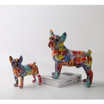 Arte nordica pittura Graffiti L/S Bulldog francese artigianato in resina creativa decorazione della casa armadietto del vino decorazioni per ufficio artigianato in resina