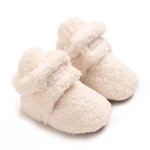 Neugeborenes Baby, Junge, Mädchen, weiche Fleece-Booties, Stay On, Säuglingshausschuhe, Socken, Schuh, rutschfester Greifer, Kleinkind-Erstwanderer, Winter-Knöchel