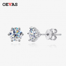 OEVAS 100 % 925 Sterling Silber 0,2-2 Karat D Farbe Moissanit Diamant Ohrstecker Für Frauen Funkelnden Party Edlen schmuck Geschenke