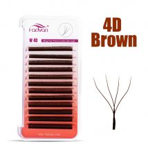 FADVAN Braune 4D W-Form Wimpern Faux Nerz D/M Curl Natürliche weiche brasilianische Wimpern Vorgefertigte Fächer Wimpernverlängerungen