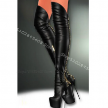 Schwarze Plattform Stiletto über Knie Stiefel runde Zehen Seite Reiß verschluss Herbst britischen Stil Party Frauen Stiefel 2024 Zapatos Para Mujere