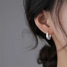 925 Sterling Silber Heißer Verkauf Koreanische geometrische Creolen Einfache Temperament Exquisite Heiße Semale Sexy Schmuck Geschenk