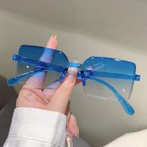 KAMMPT Randlose quadratische Sonnenbrille, modisch, Vintage-Stil, Farbverlauf, Outdoor-Sonnenbrille, Damen, 2025, trendiges Markendesign, Dekor-Sonnenbrille
