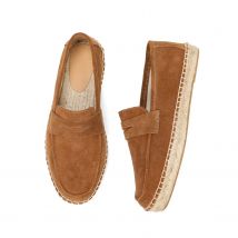 Espadrillas da uomo in iuta mocassini slip on scarpe casual in pelle scamosciata di mucca