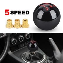 Pomello del cambio manuale automatico per auto a 5 velocità con adattatore M8 M10 M12 Testine del cambio con sfera rotonda nera Shifter di ricambio