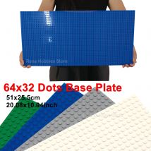 3PCS 32x64 Dots Baseplate DIY Assembled Small Building Blocks Classic Bricks Base Plate for MOC City Figures Construction