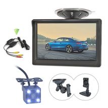 SMALUCK Kabelloser 5-Zoll TFT LCD Rückfahrmonitor Wasserdichte LED-Nachtsicht-Rückfahrkamera für Parksysteme