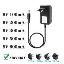 9V 0,1A 0,2A 0,3A 0,5A 0,6A zasilacz impulsowy 9V 100MA 200MA 300MA uniwersalny regulowany przewód zasilający DC 5,5*2,1MM