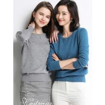 ZJAISS 2025 Elegante Grundlegende Herbst Und Winter Pullover frauen O Neck Pullover Beiläufige Gestrickte Top frauen Unterwolle Mode