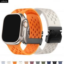 URVOI Band für Apple Watch Ultra 2 1 Serie 10 9 8 7 6 5 4 SE Atmungsaktives Silikonarmband mit Fallschirmschnalle für iWatch