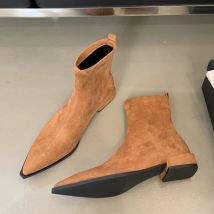 Liyke Designer Vintage Stiefeletten Frauen Herbst Winter Spitz Dünne Quadratische Heels Schuhe Moderne Kurze Botas Zapatos De Mujer