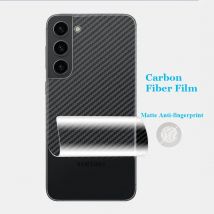 Für Samsung Galaxy S25 S24 S23 S22 S21 FE Plus Ultra 3D Transparent Carbon Fiber Zurück Film Stiker Screen Protector (nicht Glas)