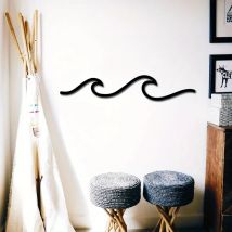 1 Stück Metall Welle Kunst Zeichen Wand Dekor Ozean Welle Wandbehang Minimalistische Linien Eisen Handwerk Metall Wandbehang für Büro Dekor
