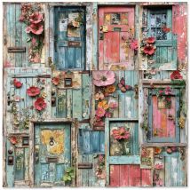 20-Blatt-Dekorationsmaterial aus blauem Blumenpapier für Scrapbooking, Kunsttapete, Schulbedarf, Partydekoration, Spielzeugaufkleber