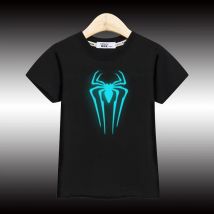 3-14T Neue Jungen Sommer Hemd Nightglow Spider Design Tops Kinder Kurzarm T-shirt