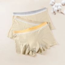 3er-Pack Herrenunterwäsche, antibakterielle Baumwolle, nahtlose Unterwäsche, Sommer, dünne Boxershorts, sportliche, atmungsaktive Jungen-Boxershorts