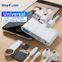 8-in-1-Speicherkartenleser für iPhone iPad USB C USB A auf 3,5 mm Musik-Hub OTG Universal-Adapter unterstützt TF Micro SD SDHC SDXC MMC