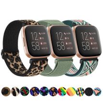 Elastisches Nylon-Uhrenarmband für Fitbit Versa 3 4 2 SE, verstellbares Uhrenarmband für Fitbit Versa Lite/Sense/Sense 2 Armband