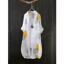 Temperament lässig Frau lose Bluse Mode Frauen elegante Langarm Bluse Urlaub wochen ende Sonnenschutz weibliches Hemd