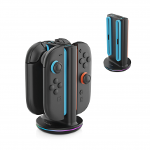 Ladestation für Switch 2 Joy Con, PG-SW2051 4-in-1 magnetische Ladestation mit LED- und RGB-Beleuchtung, IC-Schutz