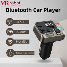 VR Roboter Auto FM Sender Bluetooth 5,3 MP3 U Disk Musik Player Drahtlose Freisprecheinrichtung Car Kit PD 30W Schnelle Lade Adapter
