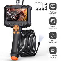 Telecamera per endoscopio industriale 4.3 "/2.4" Singola doppia lente HD 1080P Periscopio per ispezione auto IP67 Impermeabile per motori automobilistici
