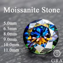 Moissanite Wholesale Rainbow Purple Round Cut  Artificial Cultivation of Gemstones  Diy Jewelry Making with Certificate