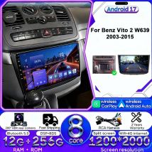 Android 17 Autoradio 4G WLAN Carplay für Mercedes-Benz Vito W639 2003-2015 DSP GPS-Navigation Bluetooth Touchscreen Multimedia
