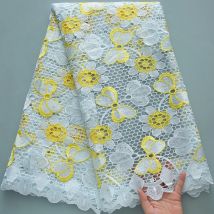 2025 nigerianische wasserlösliche Guipure-Kordelspitze ✨   Zweifarbige Stickerei mit schwebenden Ausschnitten |   Couture Braut- und Abendkleid ​