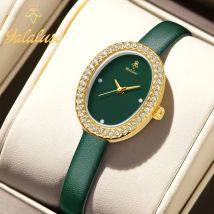 YaLaLuSi Women’s Fashion Water-Resistant Quartz Watch: A Luxurious Diamond-Set Leather Strap Bracelet Watch Gift reloj mujer
