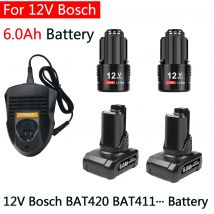 Für Bosch 6Ah Li-Ion BAT420 BAT411 12V Ersatz Akku für BAT411 BAT412 BAT413 BAT414 10,8V Akku Schnurlose Elektrowerkzeuge