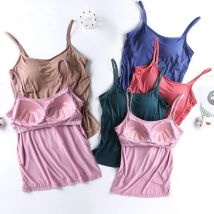 Sommer gepolsterte BH Tank Top Frauen Modal Unterwäsche Spaghetti feste Weste weibliche Leibchen Sport Yoga BH ein Stück Bottom ing Top