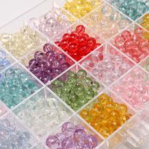 20-50Pcs 8/10mm Colorful Transparent Glass Round Beads Loose Spacer Beads for Jewelry Making DIY Bracelet Necklace Materials