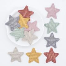50 Teile/los 33mm Gepolsterte Glitter Tuch Stern Applikation für DIY Hut Handschuhe Kleidung Leggings Stoff Nähen Kopfbedeckungen Dekor patches