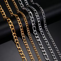 Mode Klassische Hip Hop 3-10MM Figaro Kette Halskette Männer Frauen Punk Gold Farbe Edelstahl Lange Dicke schalter Ketten Schmuck